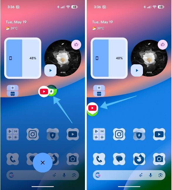 Moving bubbles in Bubbles feature on Android Moving bubbles in Bubbles feature on Android