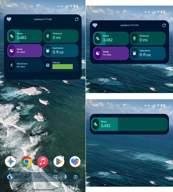 Google Health revamped widgets