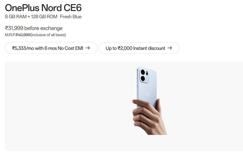 OnePlus Nord CE6 Price increase store