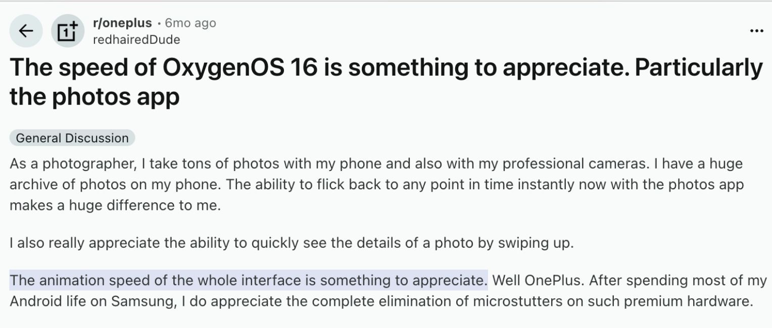 OxygenOS user review on Reddit 2 OxygenOS user review on Reddit 2