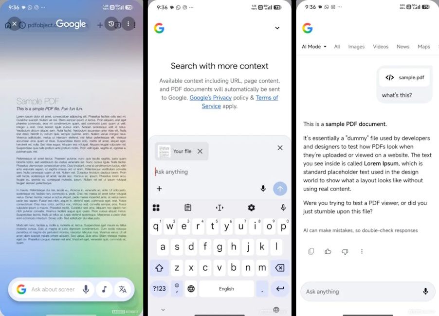 Circle to Search ask about screen feature