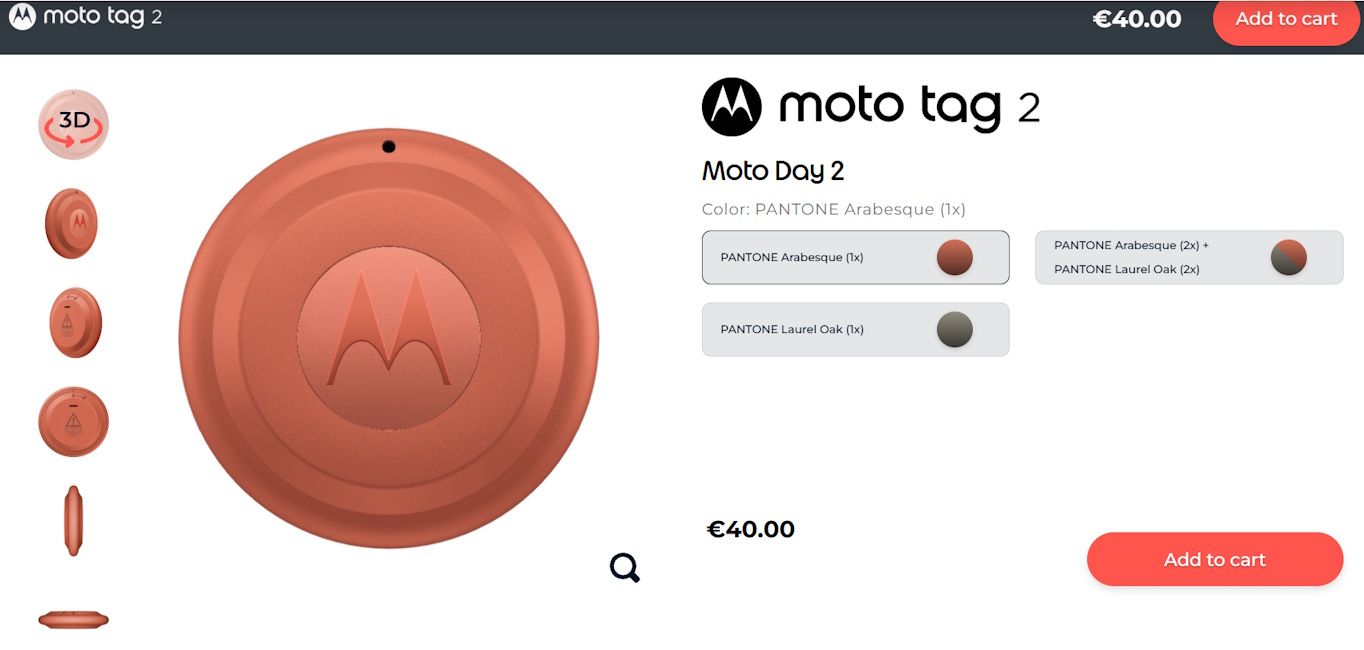 Moto Tag 2 available to purchase via Motorola Germany website