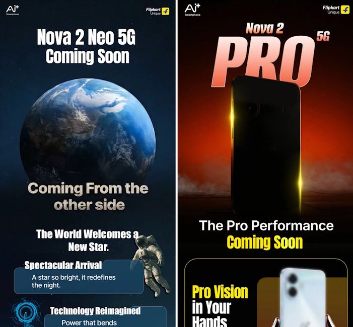 Ai+ Nova 2 Neo 5G and Ai+ Nova 2 Pro 5G India launch teased