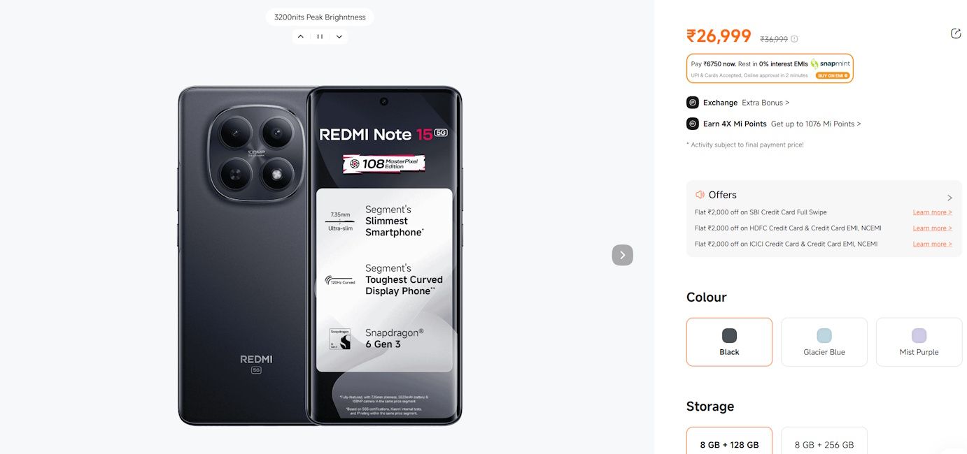 Redmi Note 15 price hike in India