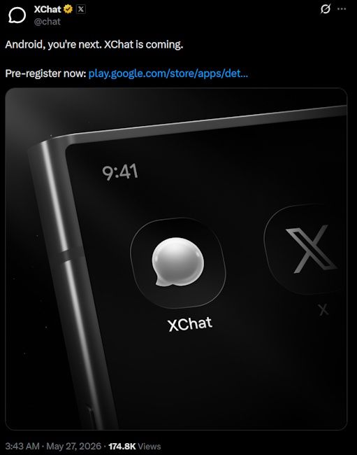 XChat coming soon to Android