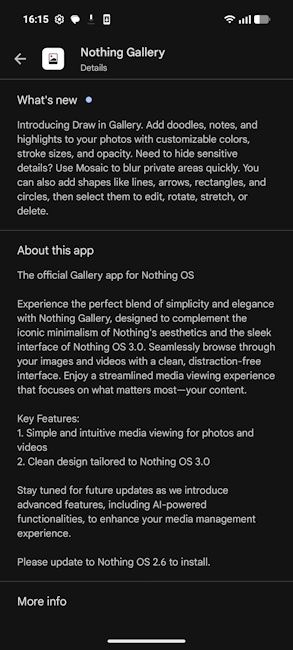 Nothing Gallery new editing features live on Nothing Phone (4a)