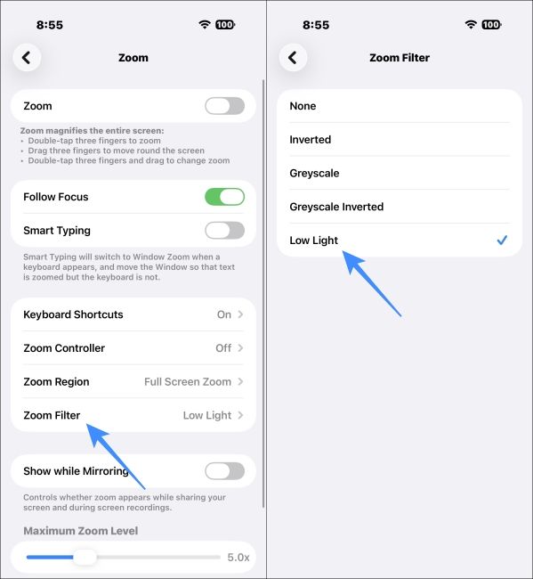 Select iPhone Zoom Filter 