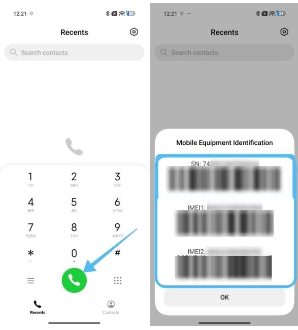 IMEI numbers on a redmi smartphone IMEI numbers on a redmi smartphone