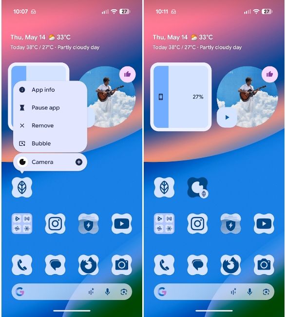 Google Snapseed new camera app shortcut in action
