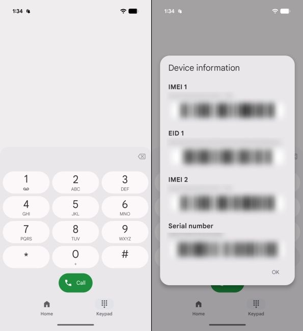 Type secret code in the Pixel dialer to check IMEI number Type secret code in the Pixel dialer to check IMEI number