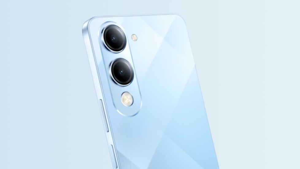 iQOO Z10 Lite from the back in blue colourway