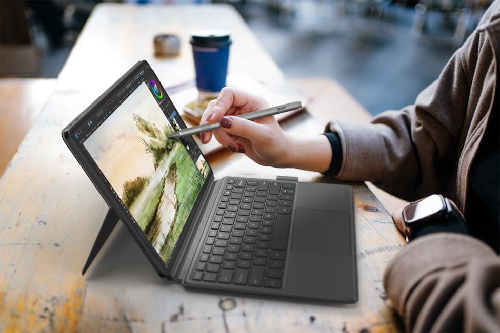 Acer Iconia S12 black front and back design