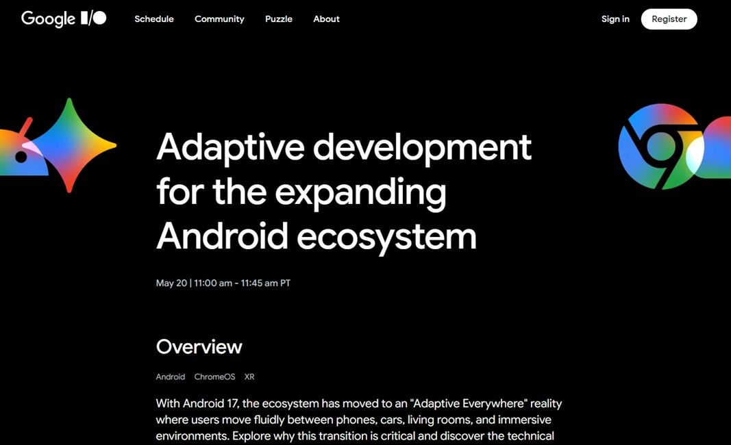 android 17 adaptive development session at google io 2026
