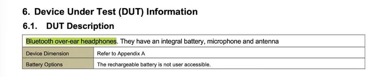 Apple Headphones FCC listing description