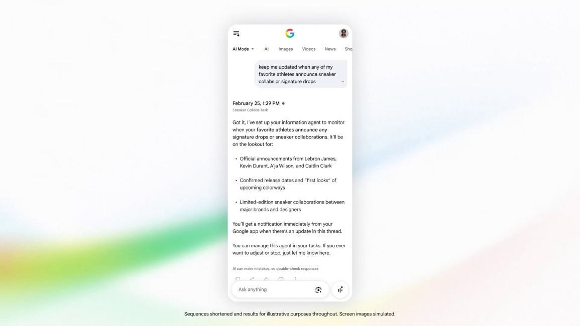 create an information agent in google search