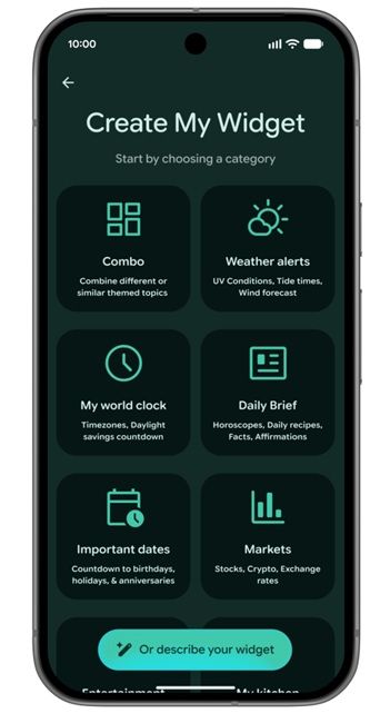 create my widget on android