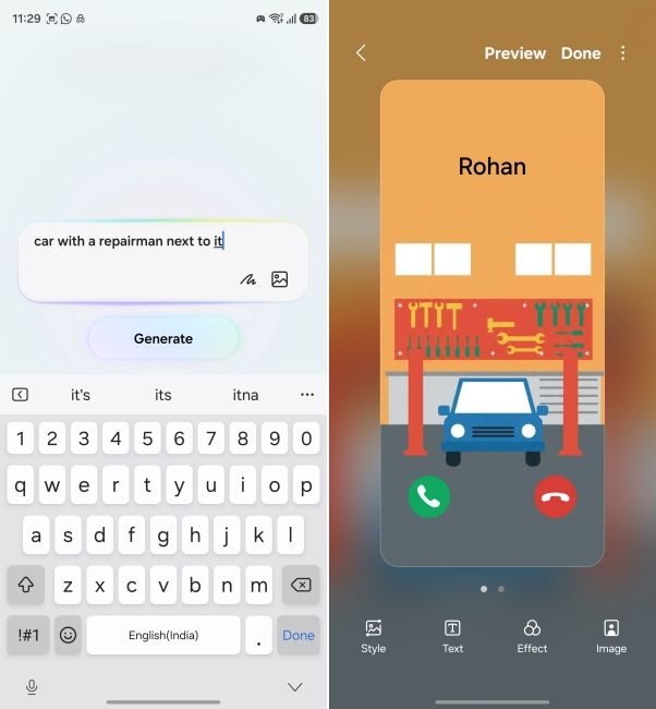 screenshot from one ui 9 showing creative studio in contacts app screenshot from one ui 9 showing creative studio in contacts app