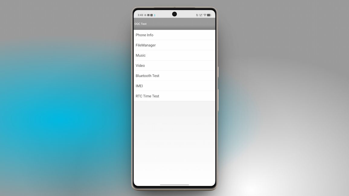 showing engineering mode or OQC test menu on a vivo phone showing engineering mode or OQC test menu on a vivo phone