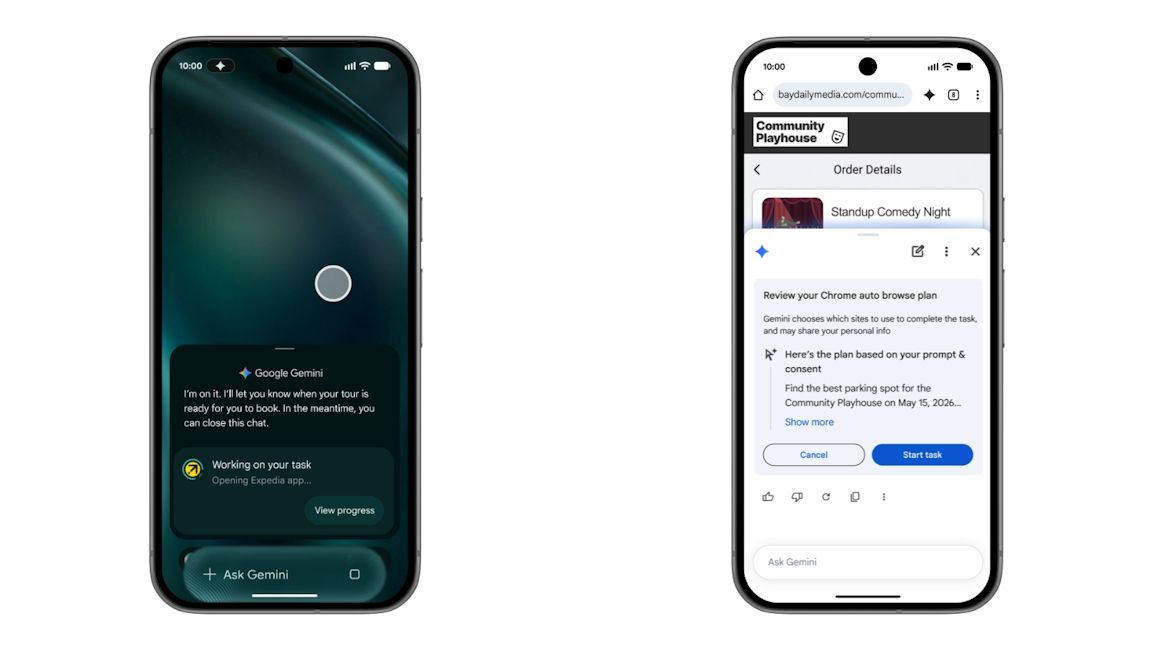Gemini Intelligence Chrome Auto Browse and App Automation features showcased