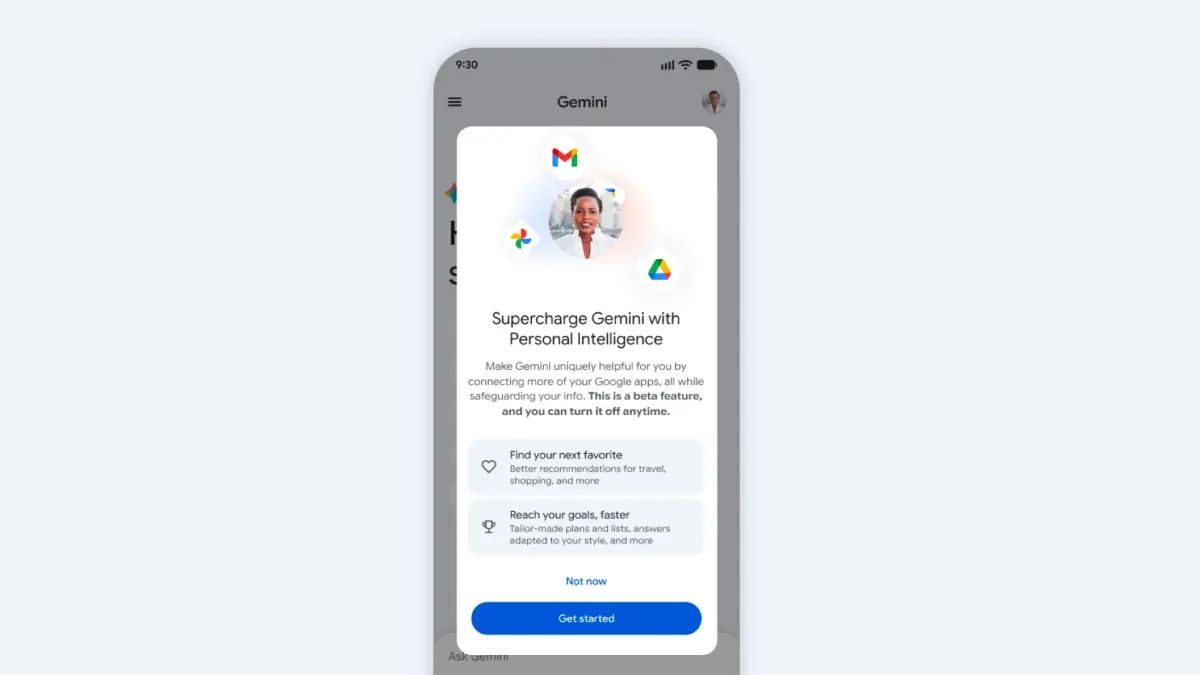 Gemini Personal Intelligence Popup