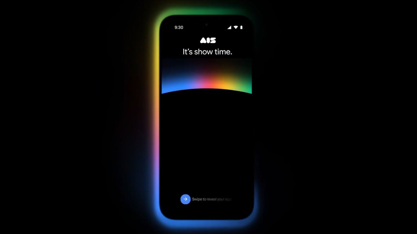 ai studio app graphic on a mobile phone with dark background