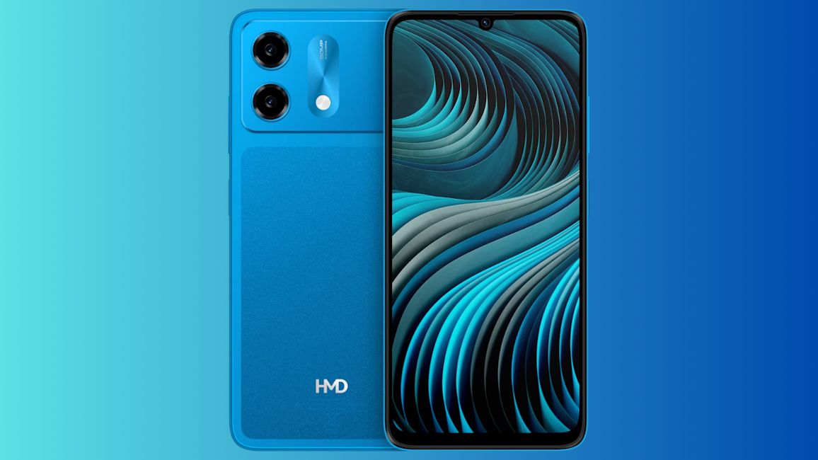 HMD Vibe 2 5G Nordic Blue front and back design showcased