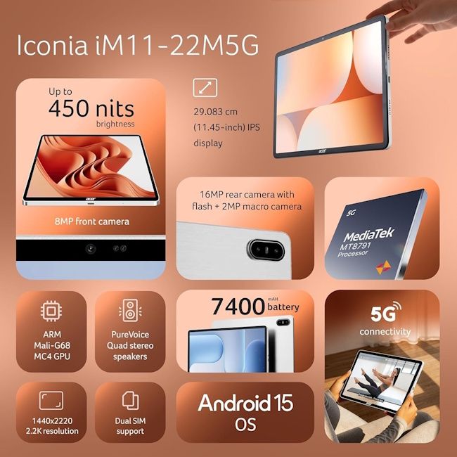 Acer Iconia iM11 5G specs at a glance