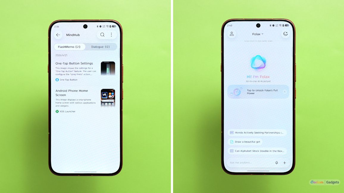 Infinix XOS 16 MindHub and Folax AI assistant