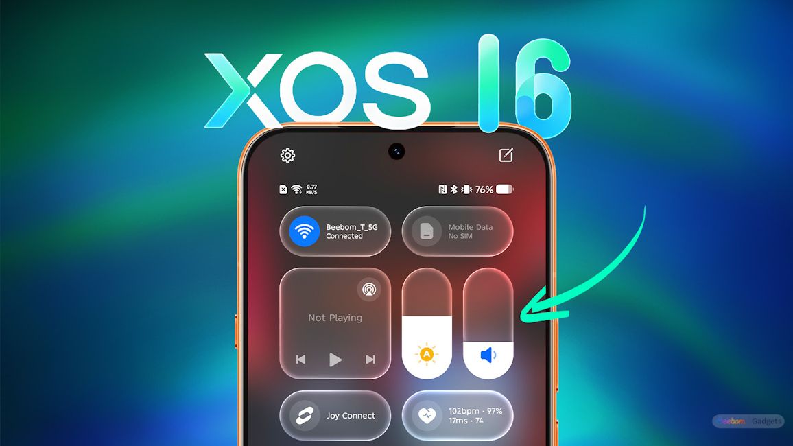 XOS 16 Glow Space elements in Quick Settings