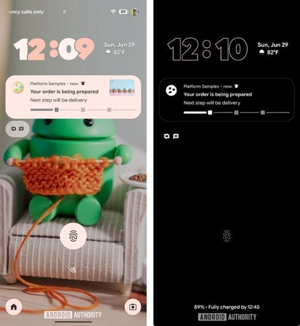 screenshot from pixel showing live updates on android 17