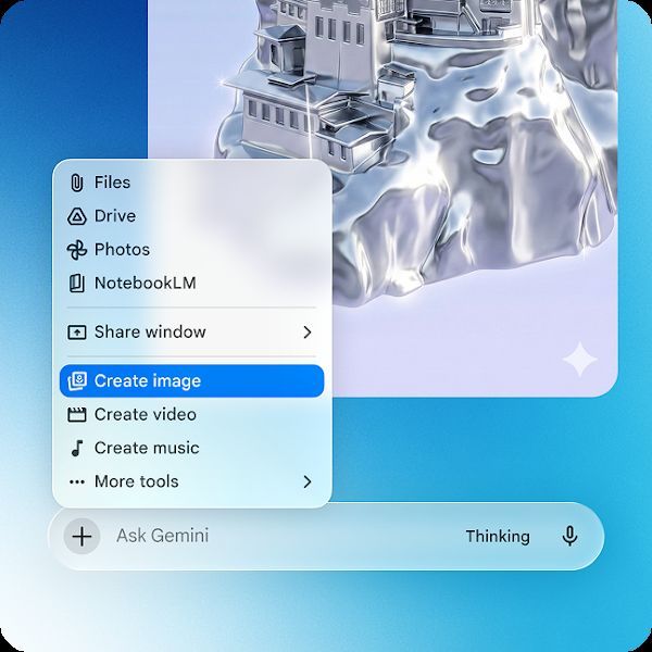 gemini desktop app for macos showing drop-down menu