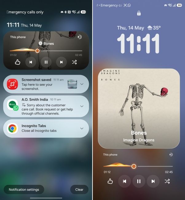 screenshot from one ui 9 showing refreshed media player screenshot from one ui 9 showing refreshed media player