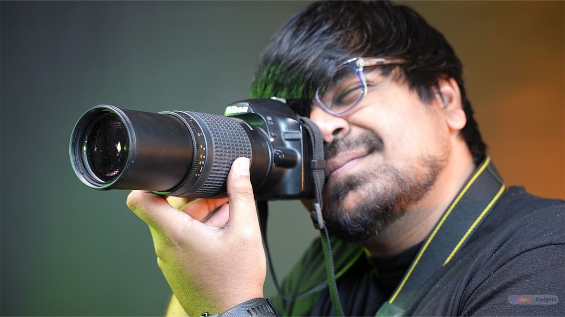 Nikon D3200 with 70-300mm lens attached