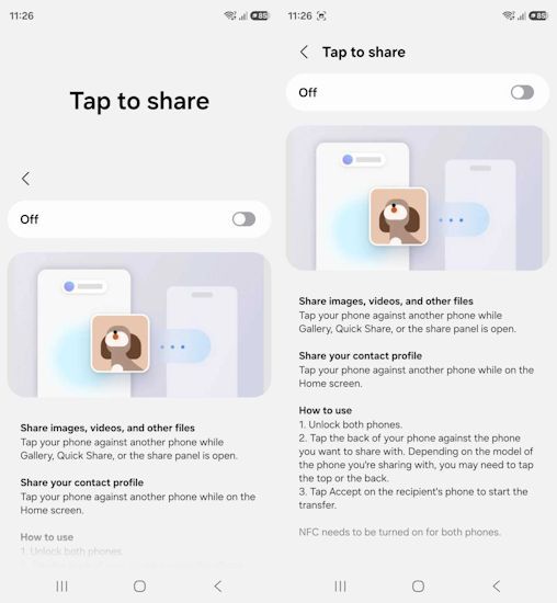 screenshot of tap to share feature from one ui 9 screenshot of tap to share feature from one ui 9