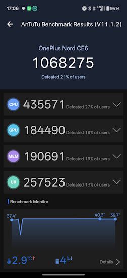 OnePlus Nord CE 6 AnTuTu