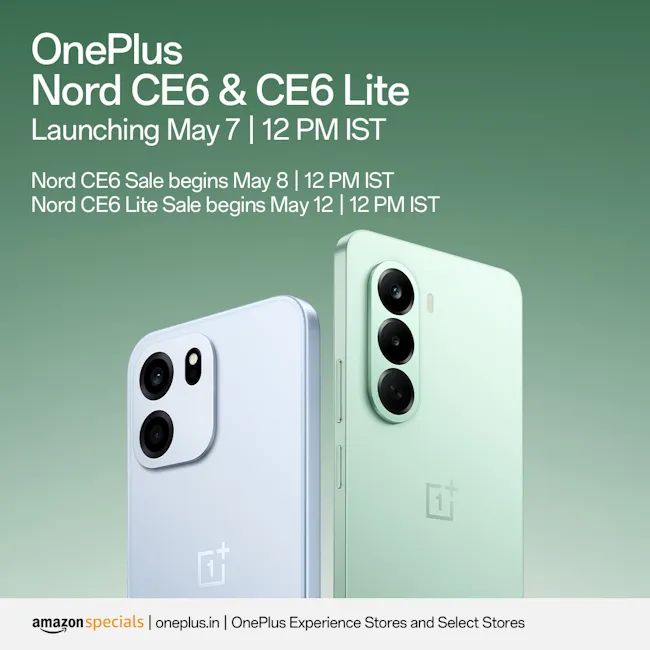 OnePlus Nord CE 6 and Nord CE 6 Lite back designs showcased