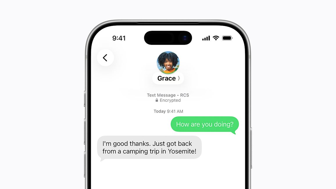 Encrypted RCS messages between iOS and Android phone showcased