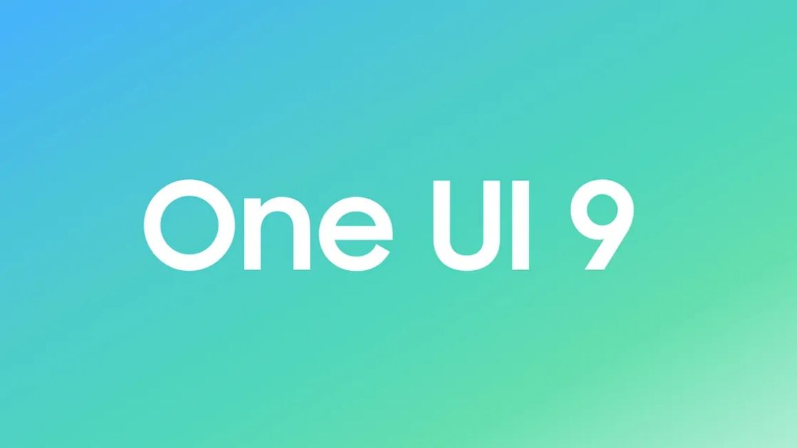 One UI 9 text against a gradient background 