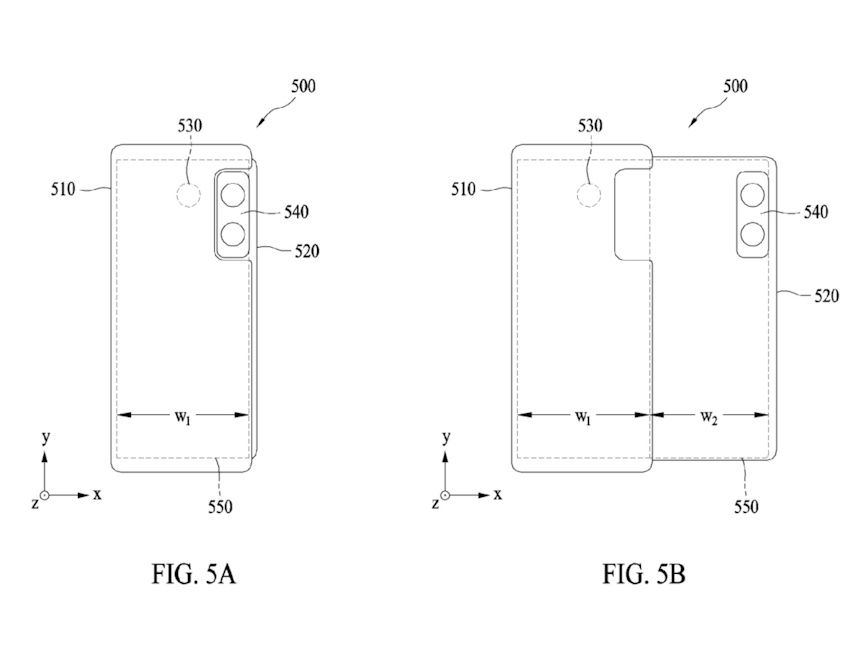 Samsung rollable display phone patent filing schematic Samsung rollable display phone patent filing schematic