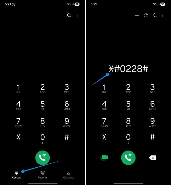 screenshot from one ui showing how to use samsung secret codes via phone app