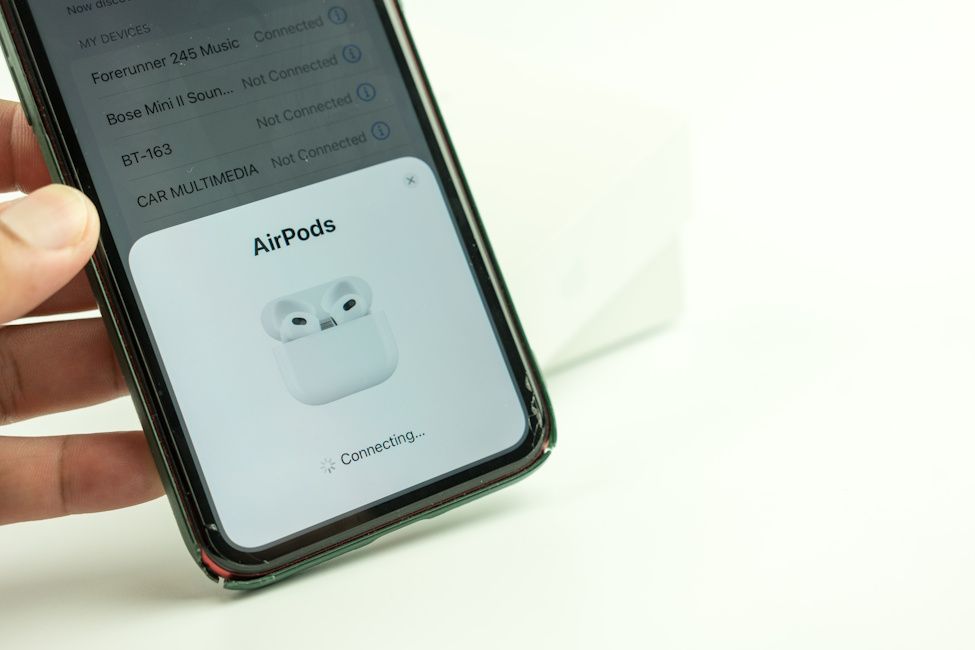 AirPods connection pop up shown off on an iPhone