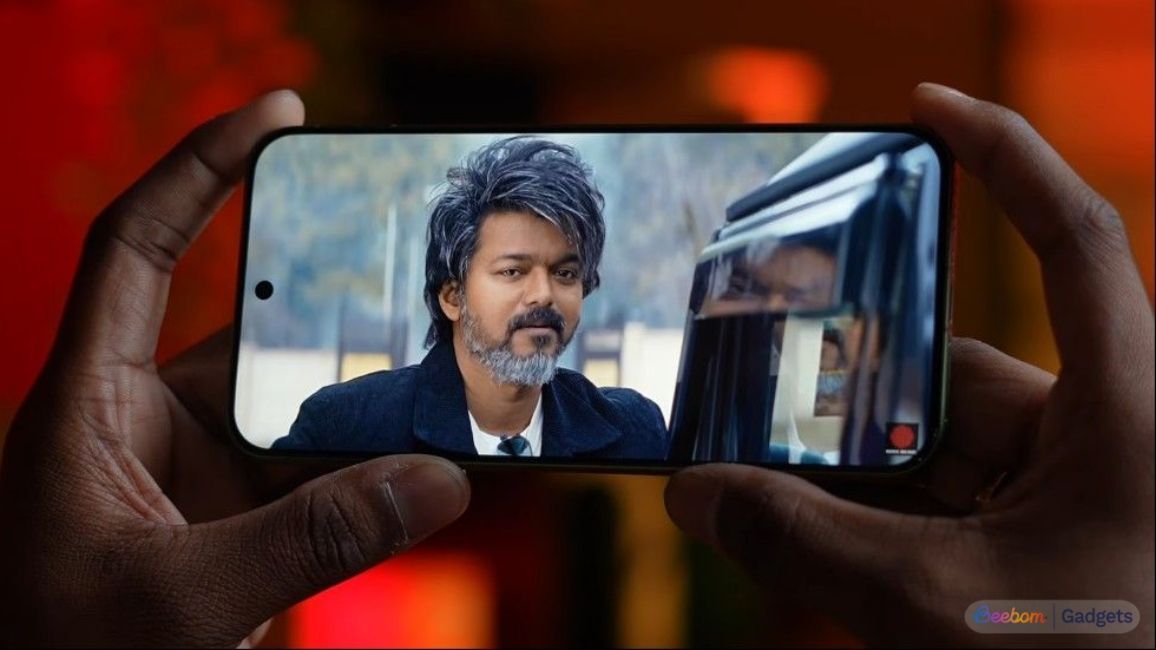 Vivo X300 FE from the front playing a movie