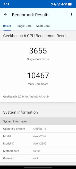 Vivo X300 Ultra Geekbench