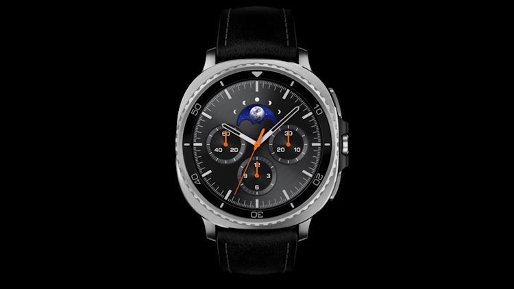 image of samsung watch 8 classic against black background