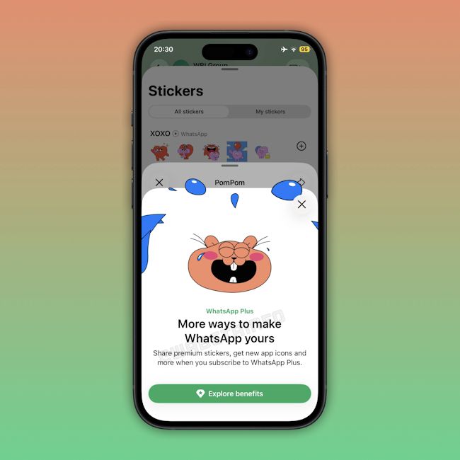 WhatsApp Plus exclusive stickers