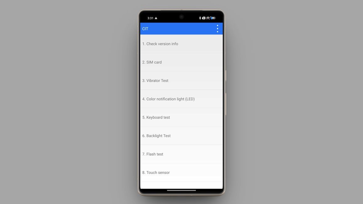 screenshot of xiaomi engineering mode also called cit mode