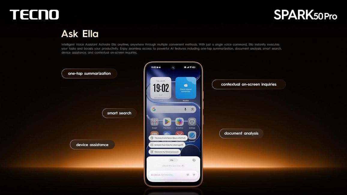 Tecno Spark 50 Pro with Ella AI