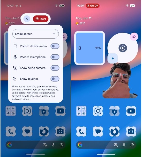 Android 17 QPR1 Beta 4 screen recording tool with selfie camera option Android 17 QPR1 Beta 4 screen recording tool with selfie camera option