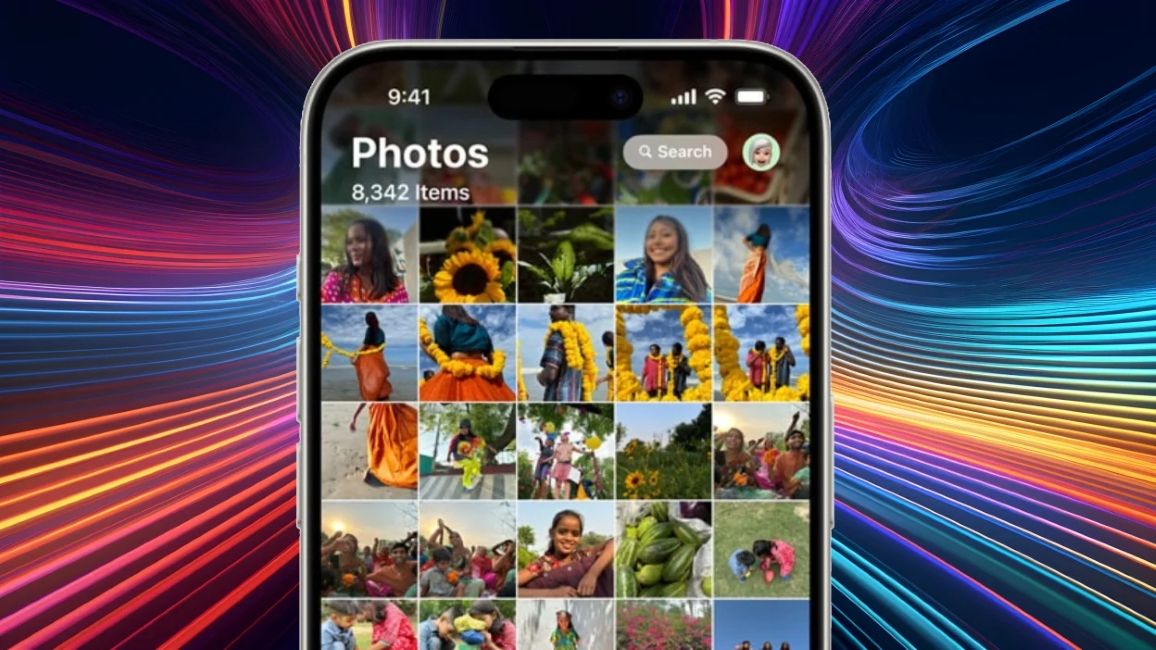 Apple Photos home user interface with all photos Apple Photos home user interface with all photos
