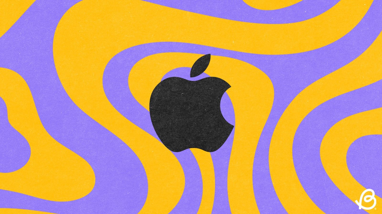 Apple logo with a colourful background 